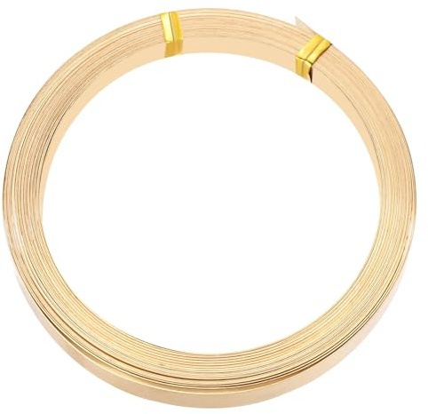 PATIKIL Alambre Plano de Latón 1 Rollo de 30 Calibres/0.25x8mm Diámetro 6m/19.69Ft Alambre Plano Flexible para Hacer Joya manualidad Pendientes Abalorios Plantas de Jardín Latón