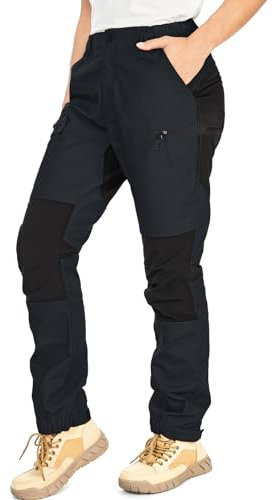 Yenwits Wanderhose Damen Outdoor Hosen Langlebig Robust Atmungsaktiv Trekkinghose Arbeitshose für Outdoor-Aktivitäten und Außenarbeiten（2093，Grau,S）