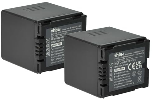 vhbw 2x batteria sostituisce Panasonic CGR-DU06, CGA-DU21, CGA-DU14, CGA-DU12, CGA-DU07 per videocamera camcorder (1500mAh, 7,2V, Li-Ion)