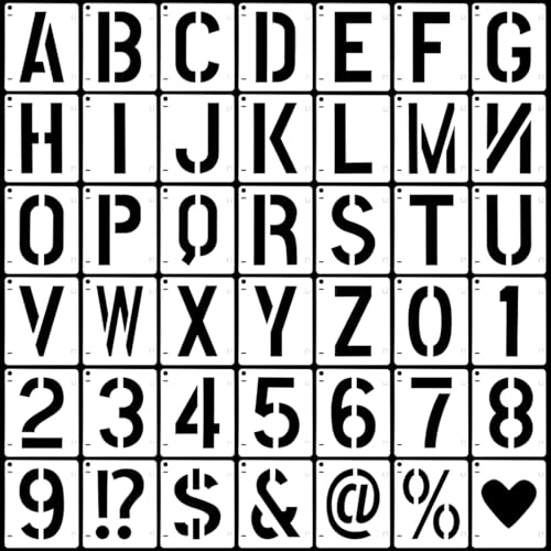 O-Kinee 42 Pcs Plantillas de Alfabeto y Números, Plantillas para Pintar, 10 cm Reutilizables, Bricolaje Stencil Plantillas, Plantilla Letras Spray para Artesanal de Manualidades