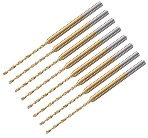 QUARKZMAN 8 Stück Metallbohrer, M35 Edelstahlbohrer, HSS Spiralbohrer, Ø 1 mm Mikrogravur Bohrer für Metall, Stahl, Aluminium, Kunststoff, Holz