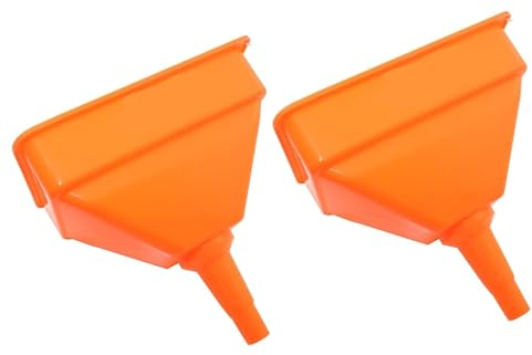 Unibos 2 Pack Large Wide Neck Funnels with Filter – Heavy Duty Plastic Fuel & Oil Funnel Set for Car, Motorcycle, Tractor, Diesel & Petrol – Wide Mouth Anti-Spill Garage Funnel