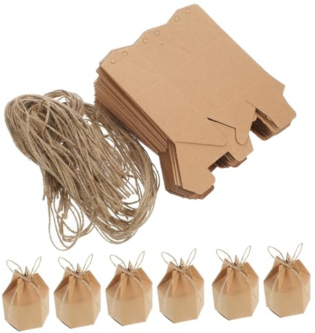 HOMOCONO 50stücke Papier-süßigkeiten-boxen Kleine Bonbon-schachteln Pralinenschachteln aus Kraftpapier Schokoladen-verpackungsschachteln Gastgeschenke-schachteln