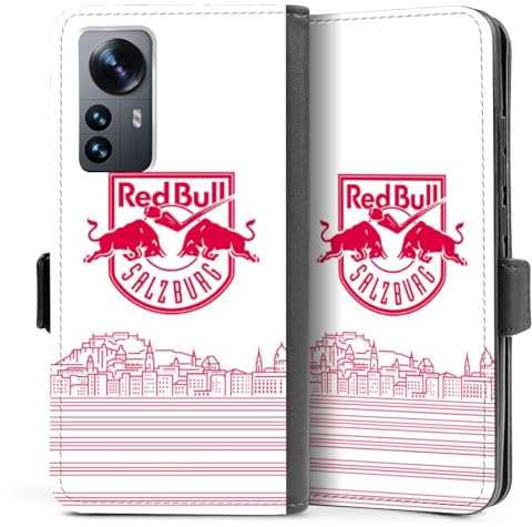 DeinDesign Klapphülle kompatibel mit Xiaomi 12 Handyhülle aus Kunst Leder schwarz Flip Case Eishockey Skyline EC Red Bull Salzburg
