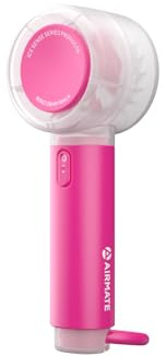 AIRMATE Mini Handventilator USB Ventilator, 5-stufiger Wind, 3000mAh Handventilator Akku Aufladbar, 13000RPM Superstarker Wind, Kompakt für Reise, Büro, Zuhause & Outdoor (Rosa)