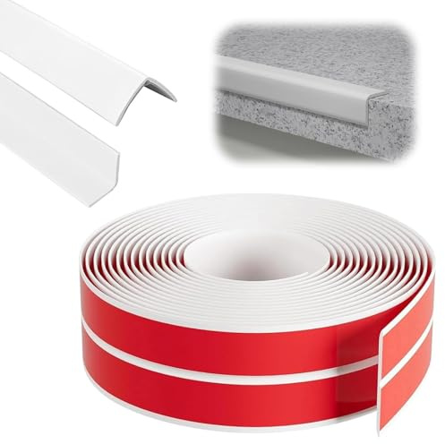 Weichsockelleiste Selbstklebend - 8M Sockelleiste Selbstklebend, 10x10mm Fußleisten zum Kleben, Selbstklebende Abschlussleiste aus PVC für Küche und Badezimmer, Knickleiste Fugendichtungsband, Weiß