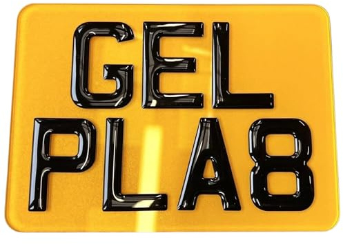 PremiumPlates Acrylic/Number/Plate Motorbike/Car/Lorries Rear/Yellow 2D | 3D | 4D | 4D Gel | 9x7 Bike/Automotive UK/Road/ 100%|Legal