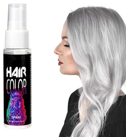 Spray Colorant Capillaire Temporaire,Spray de Coloration Temporaire pour Cheveux Lavable,Temporary Hair Color Sprays pour Homme et Femme,Sprays de Coloration pour Fête,Halloween,Carnaval,Noël (Blanc)