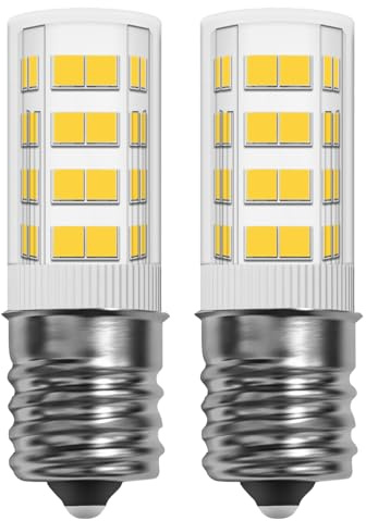 Bonping E17 LED Bulb AC 200V-240V for Microwave Ovens - 4W 40W Halogen Equivalent - 3000K Warm White 400LM T7 T8 Intermediate Screw Bulb for Fridge Freezer Cooker Hood - 2 Pack