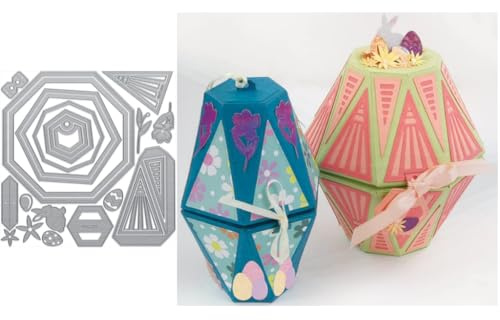 Sredwtk Ostereier Hase Ostern Box Stanzschablonen Schachteln Stanzschablonen Boxen Metall Prägeschablonen Stanzmaschine Stanzformen Schablonen für DIY 3D Keksbox Süßigkeitenbox