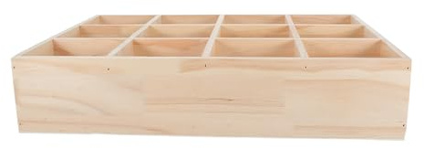 Toyvian Scatola di Legno Scomparti 12 Posti da Parete per Piccoli Oggetti | Espositore Rustico, Installazione Verticale o Orizzontale, Tab d per Fissaggio, per Cucina e Studio