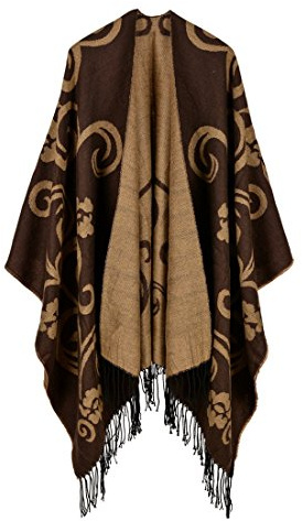 YianBestja Donna Autunno Poncho Invernale da Donna Lavorato a Maglia Cachemire Poncho Capes Scialle Cardigan Maglione Cappotto (53-2)