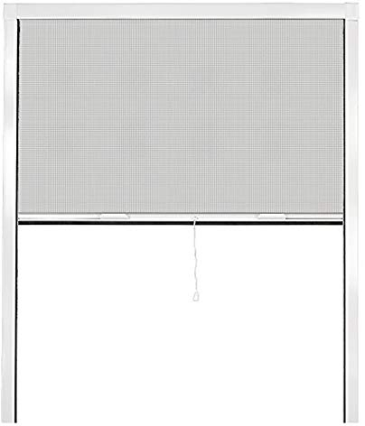 PALMAT - Moskitonetz für Fenster – Fliegen Netz, Insektenschutz, Fliegengitter, Mückenschutz, Verhindert Insektenbefall, Einstellbares Fliegennetz (100 X 140 X 5 cm, Weiß)