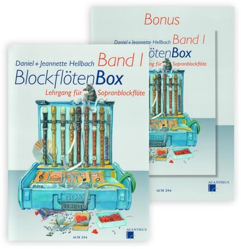 Blockflötenbox Band 1 mit 2 CDs - Sopranblockflötenlehrgang für Kinder von Daniel Hellbach - Überarbeitete und verbesserte Neuauflage - mit herzförmiger Notenklammer