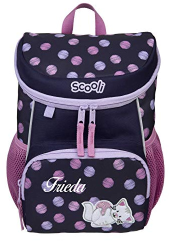 minimutz Mini-Me Kindergartenrucksack 3-6 Jahre mit Namen bedruckt | Motiv Tiere für Jungen & Mädchen | kleiner Rucksack mit Brustgurt gepolstert (Caty Cat)