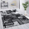 Paco Home Tappeto Grigio Salotto Vintage Pelo Corto Motivo Geometrico Astratto, Dimensione:80x150 cm, Colore:Grigio