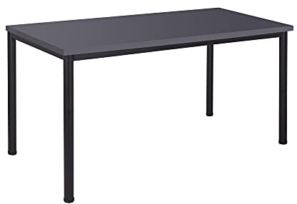 Schreibtisch u. Besprechungstisch mit schwarzem Tischgestell | Konferenztisch Bürotisch Computertisch Mehrzwecktisch Arbeitstisch PC-Tisch Homeoffice-Tisch (anthrazit, 120 x 80 x 77,5 cm)