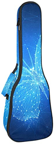 Ukulele väska fjäril geometrisk polygonal ukulele fodral för Sopran Tenor konsert 23 tum 10 mm tjock mjuk vadderad justerbara remmar spelväska