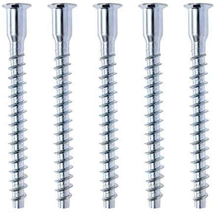Micro Traders 100PCS M7x70mm Hex Socket Countersunk Head Self Tapping Connecting Screws Allen Flat Head Furniture Confirmat Screws Carbon Steel Zinc Plated