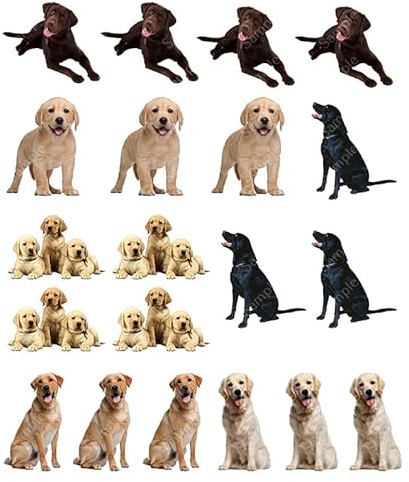 20 x Pre-Cut Labrador Dogs Edible Wafer Cupcake Toppers Cake Decoration