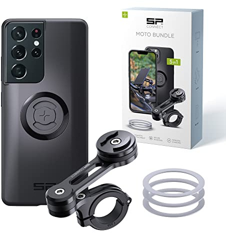 SP CONNECT Moto Bundle | SPC+ | kompatibel mit Samsung S21 Ultra | Handyhalter für Motorrad Bike Moped Roller | Gadget Halterung für Navi
