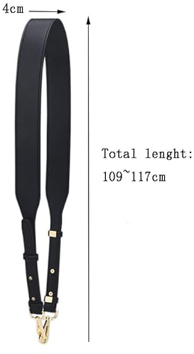 HASMI Geldbörsenriemen Ersatz 109CM ~ 117CM Verstellbare Damen Schultertasche Leder mit Zubehör Handtasche/Umhängetasche/Crossbody Tasche Ersatz Schultergurt für Crossbody Straps, gold, Silver Clasp