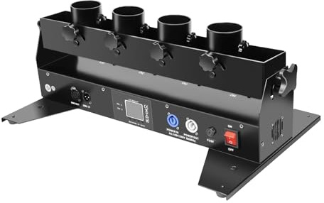 CXCUNAJG Máquina de Confeti Profesional, Lanzador de Confeti DMX Control Remoto Soplador de Confeti LED con 4 Cabezales para Conciertos, Fiestas y Eventos Especiales