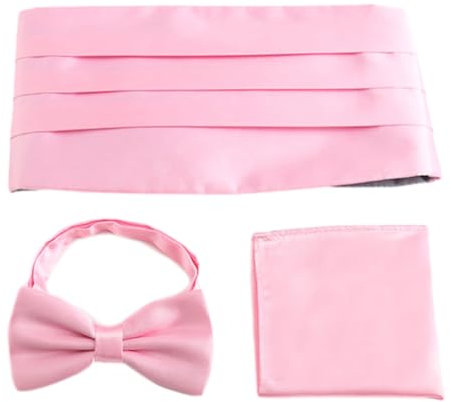 Diarypiece Herren-Krawatten-Set für formelle Hochzeit, Smoking, mit Einstecktuch, Kummerbund, Kauri