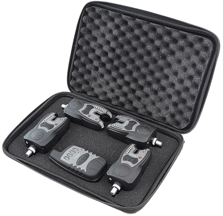 Karpfenangeln Bissanzeiger Set, Tackle Karpfenangeln Bissanzeiger Wasserdicht LED Karpfenangeln Swinger Indikator Set 1PC Signalempfänger & 4PCS Sender für Rute