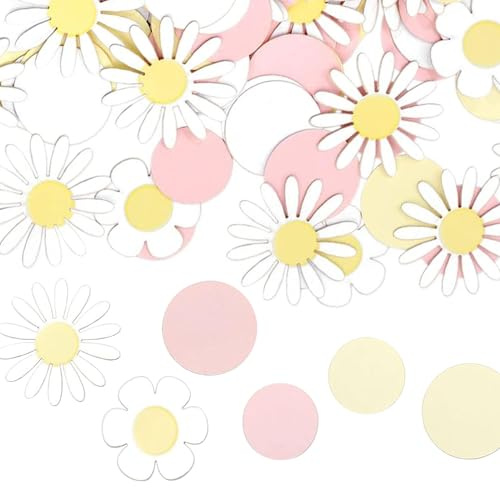 Zernblend Rosa Gänseblümchen Konfetti, Fein für Baby Showers, Hochzeiten, Mädchen-Partys und Geburtstage - Dekoration mit Sonnenblumen-Stil