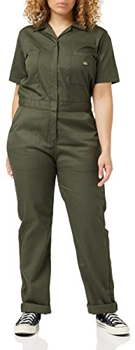 Dickies, Damen-Overall mit kurzen Ärmeln und Stretch, Farbe: Moosgrün – Größe: XS