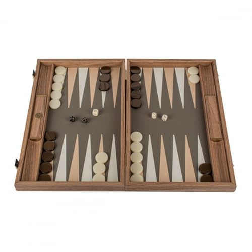Manopoulos Crocodile Tote Grey Beige 19 inch Backgammon Set