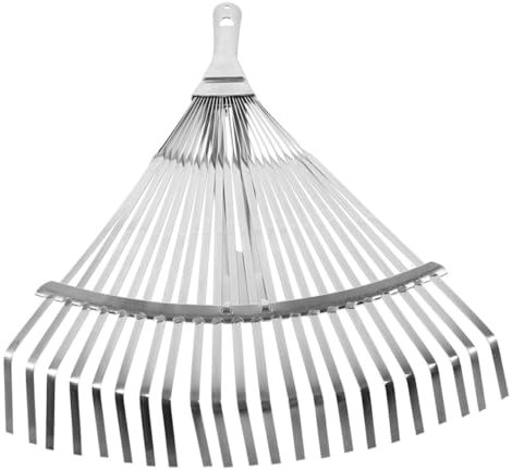 CIYODO 2pezzi Rastrello da Giardino in Acciaio Inossidabile Rastrello per Foglie Portatile per Prati Attrezzi da Giardino Retrattili per Pulizia Piccolo Manuale per Giardinaggio
