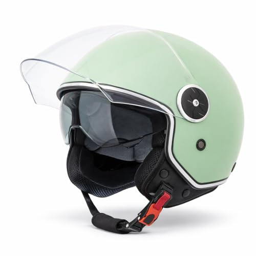 VINZ Tobia Jethelm mit Doppelvisier | Roller Helm mit Sonnenblende | In Gr. XS-XXL | ECE 22.06 Zertifiziert | Motorradhelm mit Visier |Viele Farben Erhältlich