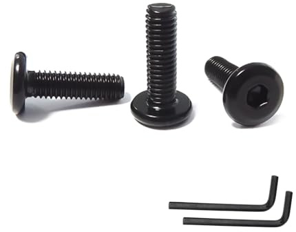 SHUNCHG 20 Pièces M8x30 Boulons à Tête Plate Hexagonale en Acier Inoxydable, Finition Noire Oxydée, Vis de Connexion pour Meubles, Livrés Avec 2 Clés Hexagonales