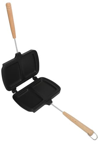 Topyond Sandwich MakerDouble Sided, Non Stick Sandwich Skillet with Detachable Handle, for Gas Stove Breakfast Sandwiches,for Quick Omelettes Frittatas