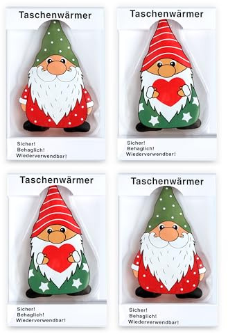 Micasa Sucasa 4X Taschenwärmer Wichtel – Wiederverwendbare Handwärmer in Wichtelform, ideal als kleine Heizung, schnell einsatzbereit, perfekte Geschenkidee für Camping und kalte Wintertage