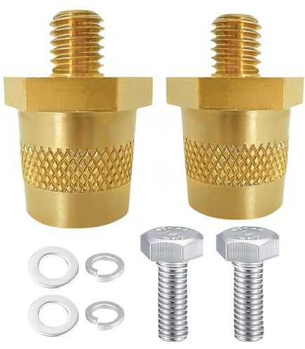 Xpieoyrm Coppia di Adattatori Per Poli Della Batteria, Adattatori per Batteria in Ottone M8, Positivo Negativo Adattatori per Batteria, Terminale della Batteria per Auto con Filettatura Esterna
