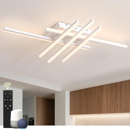 Sky angle Plafoniera LED Smart con Controllo Vocale per Alexa/Google Home, Luci a Soffitto Dimmerabili, Lampada Piatta per Soggiorno, Camera da Letto, Bagno, Cucina