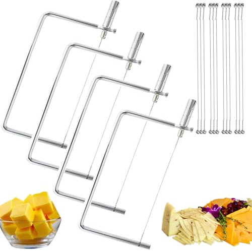 Cheese Slicer Accessories Kitchen Knife Marble Board Cheese Cutter Stainless Steel Components - Great for Making Giftable Cheese Cutting Boards with This Cheese Slicer Kit,6inch(4Slicer+16Wires)