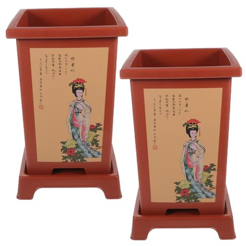 ANDRESLAD 2sets Vasi Per Decorativi Per Piante Da Interno Adatti Cactus Aloe Vera Erbe Aromatiche Fiori Spatifillo Piante Aeree Eriofora Per Soggiorno Camera Da Letto Cucina Libreria Scrivan