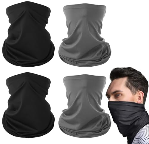 4 Pièces Bandeau Multifonction, Cache Cou Randonnée, Bandana Moto, Cache-Cou Tubulaire Séchage Rapide, Unisexe Tour de Cou Élastique pour Moto, Vélo, Ski, Randonnée, Trekking, Course à Pied