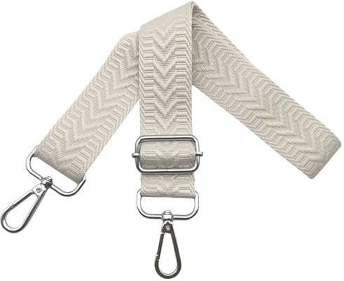 Correa para Bolsos Bandolera Correa de Hombro Ajustable para Mujer con Mosquetón Plateado 3.8cm Anchura, Reemplazo Correa Bolso Crossbody, Beige, U10