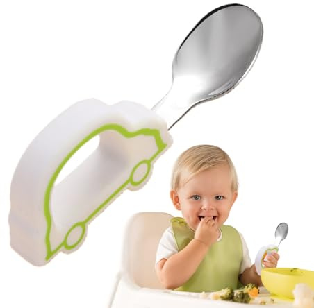 Générique Cucchiaio per – Utensili di apprendimento per mangiare autonomia – Design ergonomico per cibo multiuso per adulti pasti familiari