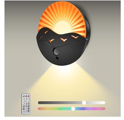 BlueYu Veilleuse détecteur de mouvement télécommande minuteur - LED rechargeable magnétique changement de couleur - chambre à coucher couloir