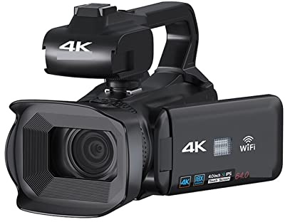 JOJIDE Vlog Camera, Videocamere digitali da 64 MP Videocamera professionale Full 4K Vlog Streaming Webcam Messa a fuoco automatica Videoregistratore Fotografia(32G SD Card)