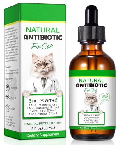 Antibiotika Für Katzen - Natürliche Immunsystem Unterstützung, Ohne Chemische Zusätze - Tropfen für Erwachsene Katzen & Kätzchen, 60ml