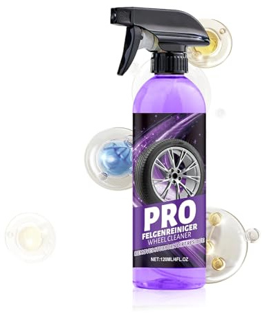 Limpiador para llantas de coche – 120 ml limpiador de polvo de frenos y productos de cuidado | Spray limpiador de ruedas y llantas | Para la limpieza del interior del coche y exterior para el buje del