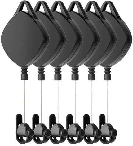 Avvolgicavo automatico con fissaggio per una soluzione organizzata dei cavi (nero, 180 cm)