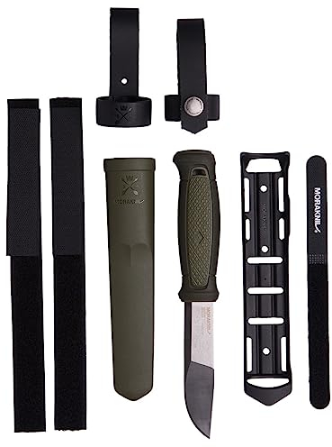 Morakniv Mora KANSBOL Couteau de Ceinture en Acier Sandvik 12C27, antirouille, poignée en Plastique TPE, Fourreau de carquette, système de Fixation, Multicolore, Taille Unique